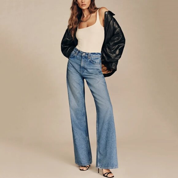 REFORMATION Cary High Rise Slouchy Wide Leg Jeans - Picture 1 of 13